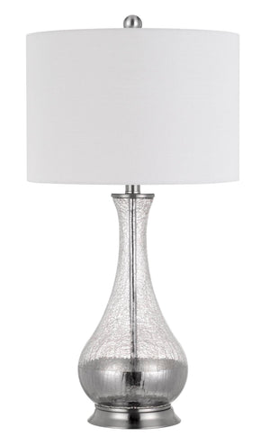 Cal Lighting 150W 3 Way Potenza Glass Table Lamp (Priced And Sold In Pairs) BO-2818TB-2 Glass/Brushed Steel BO-2818TB-2