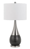 Cal Lighting 150W 3 Way Sorrento Metal Laser Cut Table Lamp (Priced And Sold In Pairs) BO-2820TB-2 Brushed Steel BO-2820TB-2