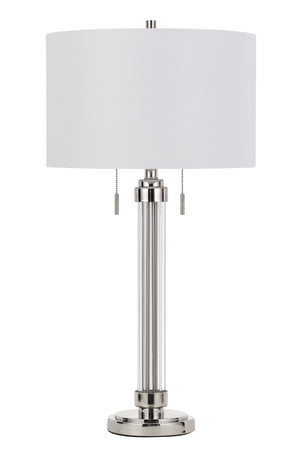 Cal Lighting 60W x 2 Montilla Metal/Acrylic Table Lamp with Fabric Shade BO-2829TB Chrome BO-2829TB