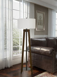 Cal Lighting 150W 3 Way Bilzen Ash Wood Tripod Floor Lamp BO-2833FL Walnut BO-2833FL