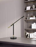 Cal Lighting Virton Metal LED 10W, 780 Lumen, 3K Adjustable Desk Lamp BO-2843DK Black/Antique Brass BO-2843DK