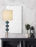 Cal Lighting Malaga 150W 3 Way Ceramic Table Lamps (Sold And Priced As Pairs) BO-2865TB-2 Slate Blue/Chrome BO-2865TB-2