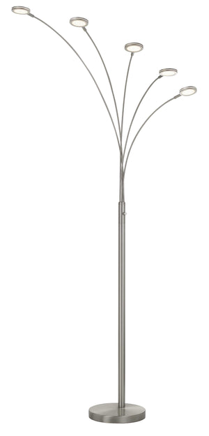 Cal Lighting Cremona Integrated LED Metal Arc Floor Lamp BO-2873FL-5L-BS Brushed Steel BO-2873FL-5L-BS