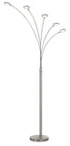 Cal Lighting Cremona Integrated LED Metal Arc Floor Lamp BO-2873FL-5L-BS Brushed Steel BO-2873FL-5L-BS