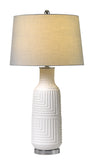 Cal Lighting Fiumicino Ceramic Table Lamp with Hardback Fabric Shade with Inner Lining BO-2878TB Brushed Steel BO-2878TB