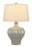 Cal Lighting Afragola Ceramic Table Lamp with Hardback Fabric Shade BO-2879TB Pearl BO-2879TB