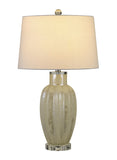 Cal Lighting Rovigo Glass Table Lamp with Hardback Fabric Shade (Sold And Priced As Pairs) BO-2880TB-2 Ivory BO-2880TB-2