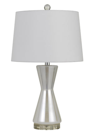 Cal Lighting Anzio Glass Table Lamp with Hardback Fabric Shade (Sold And Priced As Pairs) BO-2881TB-2 Pearl BO-2881TB-2