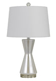 Anzio Glass Table Lamp with Hardback Fabric Shade (Sold And Priced As Pairs)