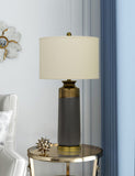 Cal Lighting Lecce Copper Glazed Ceramic Table Lamp with Hardback Fabric Shade BO-2886TB Copper Glaze BO-2886TB