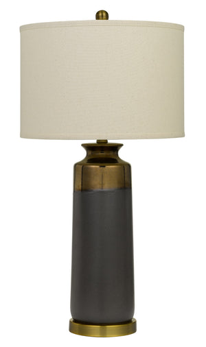 Cal Lighting Lecce Copper Glazed Ceramic Table Lamp with Hardback Fabric Shade BO-2886TB Copper Glaze BO-2886TB