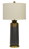 Lecce Copper Glazed Ceramic Table Lamp with Hardback Fabric Shade