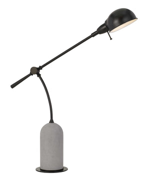 Cal Lighting Johnstone Metal Balanced Arm Desk Lamp with Cement Base BO-2890DK Black/Cement BO-2890DK