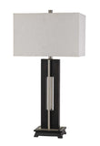 Glenview Metal/Wood Table Lamp with Rectangular Fabric Shade