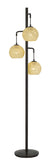 Cal Lighting Sardis Metal Floor Lamp with Round Roped Shade BO-2900FL Black BO-2900FL