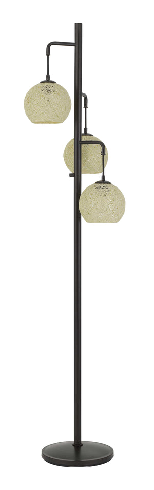 Cal Lighting Sardis Metal Floor Lamp with Round Roped Shade BO-2900FL Black BO-2900FL