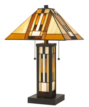 Cal Lighting Tiffany Table Lamp with 7W Night Light BO-2902TB Dark Bronze BO-2902TB