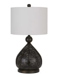 Cal Lighting Milton Laser Cut Metal Table Lamp with Drum Shade BO-2907TB Dark Bronze BO-2907TB