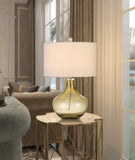 Cal Lighting 150W Logan Glass Table Lamp with Drum Hardback Fabric Shade BO-2910TB Smoke BO-2910TB