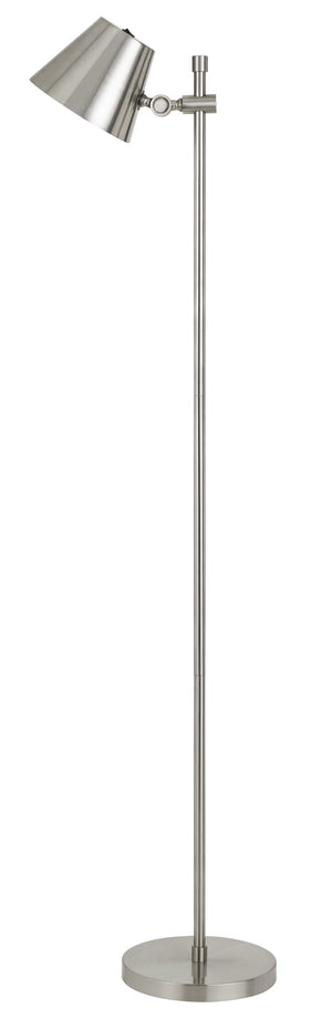 Cal Lighting Vaduz LED 12W Metal Floor Lamp with Adjustable Head, 3000K BO-2922FL-BS Brushed Steel BO-2922FL-BS