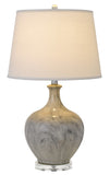 Cal Lighting 150W 3 Way Harlingen Ceramic Table Lamp with Taper Drum Linen Hardback Shade BO-2934TB Clear BO-2934TB