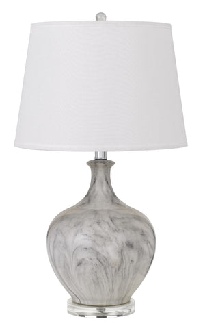 Cal Lighting 150W 3 Way Harlingen Ceramic Table Lamp with Taper Drum Linen Hardback Shade BO-2934TB Clear BO-2934TB