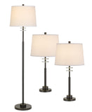 Cal Lighting 150W 3 Way Table And Floor Lamp. 1 Floor And 2 Table Lamps Packed In One Box BO-2941-3 Dark Bronze BO-2941-3