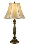 Cal Lighting 150W 3 Way Meath Aluminum Casted Table Lamp with Softback Faux Silk Shade BO-2953TB Antique Brass BO-2953TB