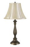 Cal Lighting 150W 3 Way Meath Aluminum Casted Table Lamp with Softback Faux Silk Shade BO-2953TB Antique Brass BO-2953TB