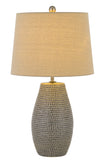 Cal Lighting 100W Ticino Ceramic Table Lamp with Taper Drum Hardback Linen Shade (Priced And Sold As Pairs) BO-2956TB-2 Earth BO-2956TB-2