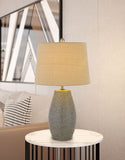 Cal Lighting 100W Ticino Ceramic Table Lamp with Taper Drum Hardback Linen Shade (Priced And Sold As Pairs) BO-2956TB-2 Earth BO-2956TB-2