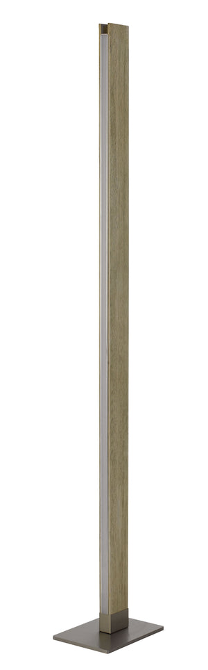 Cal Lighting Colmar Integrated LED Rubber Wood Floor Lamp with Dimmer Control. 24W, 2100 Lumen, 3000K. BO-2965FL Metallic Silver BO-2965FL