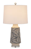 Cal Lighting 150W 3 Way Burgin Ceramic Table Lamp with Crystal Base And Hardback Tapper Drum Fabric Shade BO-2972TB Clear BO-2972TB