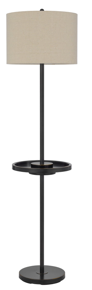 Cal Lighting Crofton Metal Floor Lamp with Metal Tray Table And 2 Usb Charging Ports And A Weight Base. BO-2983FL-DB Dark Bronze BO-2983FL-DB