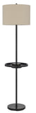 Crofton Metal Floor Lamp with Metal Tray Table And 2 Usb Charging Ports And A Weight Base.