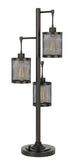 60W x3 Pacific Metal Table Lamp with Metal Mesh Shades with A Base 3 Way Rotary Switch