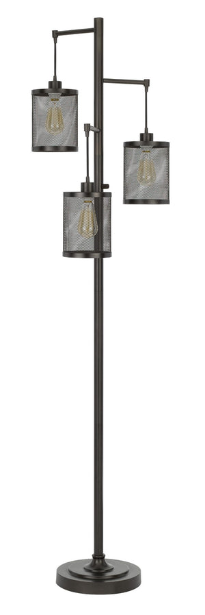 Cal Lighting 60W x3 Pacific Metal Floor Lamp with Metal Mesh Shades with A Pole 3 Way Rotary Switch BO-2991FL Mesh BO-2991FL