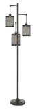 60W x3 Pacific Metal Floor Lamp with Metal Mesh Shades with A Pole 3 Way Rotary Switch