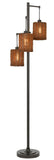 Cal Lighting 40W x3 Connell Metal Floor Lamp with Rattan Shades with A Pole 3 Way Rotary Switch BO-2992FL Rattan BO-2992FL