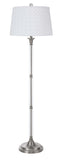 Cal Lighting 150W 3 Way Ruston Crystal/Metal Floor Lamp with Pleated Hardback Shade BO-2998FL Brushed Steel BO-2998FL