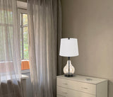 Cal Lighting 150W 3 Way Kittery Glass Table Lamp with Hardback Fabric Shade BO-3003TB Dark Bronze BO-3003TB