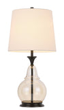 Cal Lighting 150W 3 Way Kittery Glass Table Lamp with Hardback Fabric Shade BO-3003TB Dark Bronze BO-3003TB