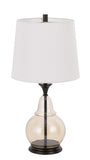 Cal Lighting 150W 3 Way Kittery Glass Table Lamp with Hardback Fabric Shade BO-3003TB Dark Bronze BO-3003TB