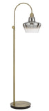 Cal Lighting 40W Duxbury Metal Arc Floor Lamp with Electoral Plated Smoked Glass Shade BO-3007FL Antique Brtass BO-3007FL