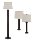 150W 3 Way Northfield Resin Table And Floor Lamp Set. Priced And Sold As A 3 Pcs Package All In One Box.
