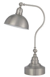 Cal Lighting Industrial Adjustable Metal Downbridge Desk Lamp with Half Dome Metal Shade BO-3025DK-BS Brushed Steel BO-3025DK-BS