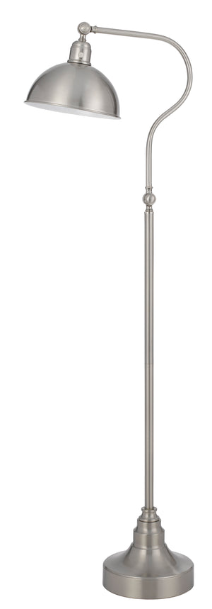 Cal Lighting Industrial Adjustable Metal Downbridge Floor Lamp with Half Dome Metal Shade BO-3025FL-BS Brushed Steel BO-3025FL-BS