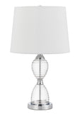 Cal Lighting Eden Glass Table Lamp with Taper Drum Hardback Shade BO-3027TB Chrome BO-3027TB