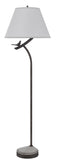 Rancho Metal Floor Lamp with Organic Design And Linen Hardback Shade And Weighted Base