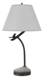 Cal Lighting Rancho Metal Table Lamp with Organic Design And Linen Hardback Shade And Weighted Base BO-3030TB Black Iron BO-3030TB